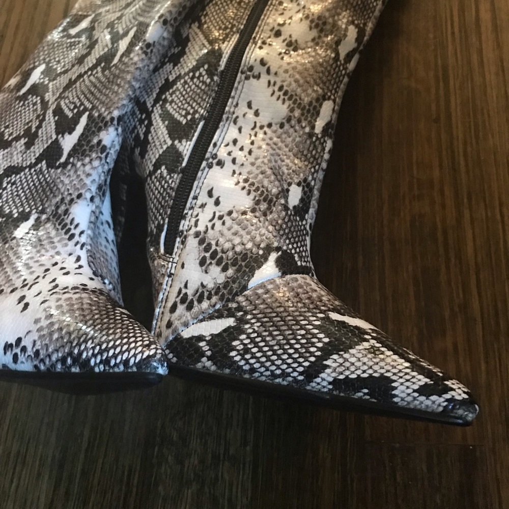 Over the knee (thigh high) Python Print Boots - Picture 5 of 8